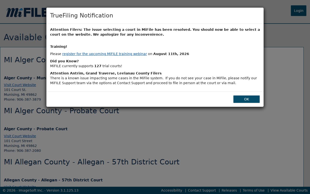 Roscommon County case search filing availability lookup